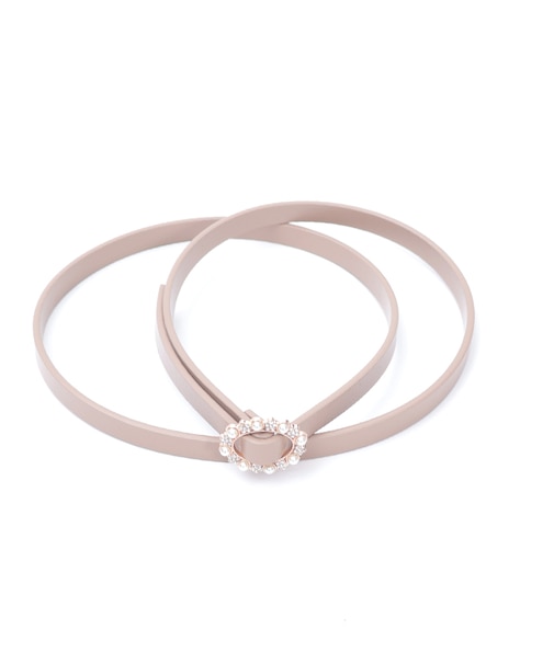 ビジューバックル細ベルト