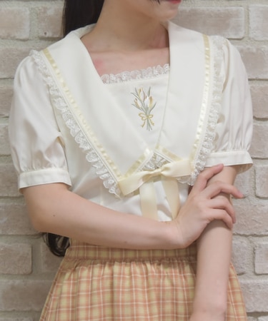 リボン付チューリップ刺繍ＢＬ