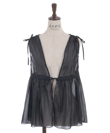 ギャザーリボンベスト