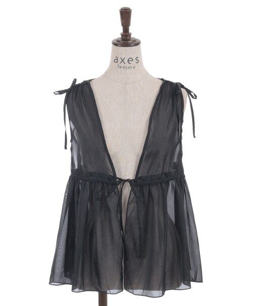 ギャザーリボンベスト