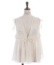 ギャザーリボンベスト