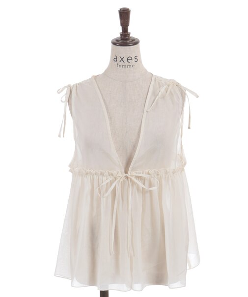 ギャザーリボンベスト