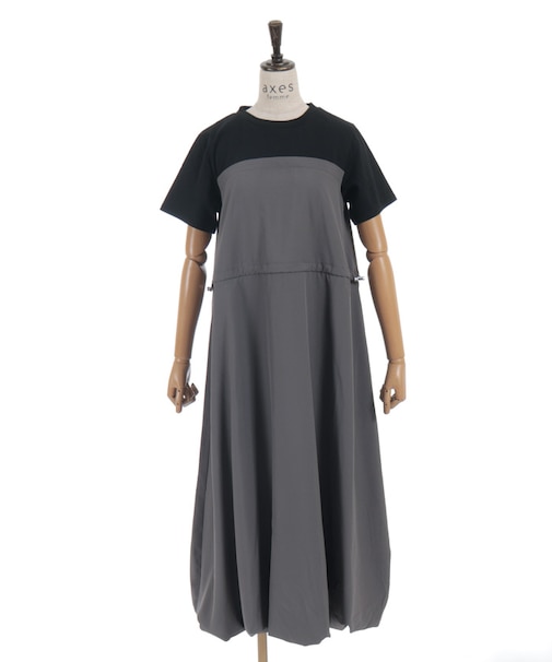 半袖ドッキングワンピース