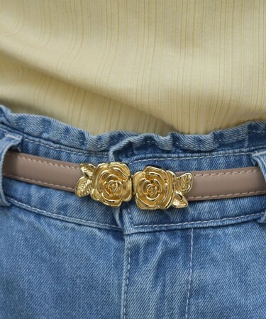 ローズバックル細ベルト