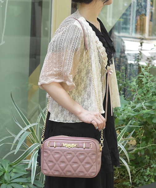 薔薇金具使いキルトショルダー