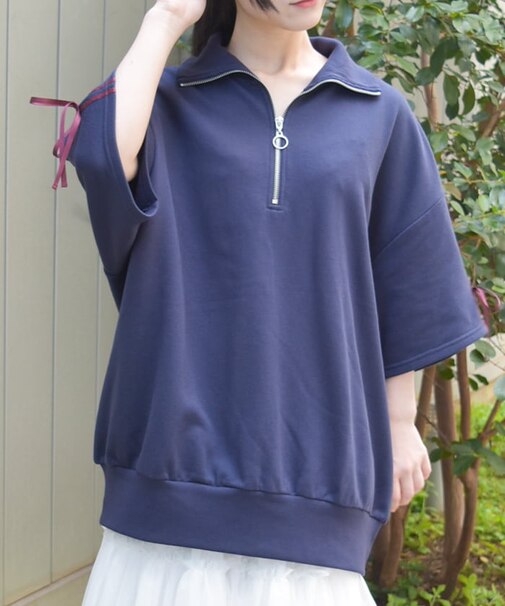 リボンラインジップトレーナー