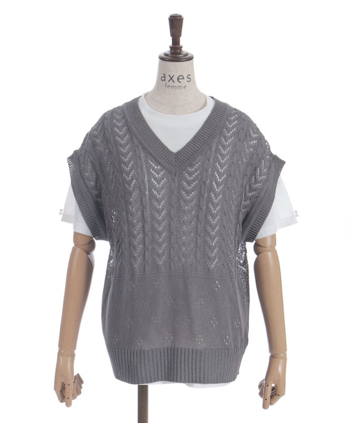 ニットベスト×Ｔシャツセット