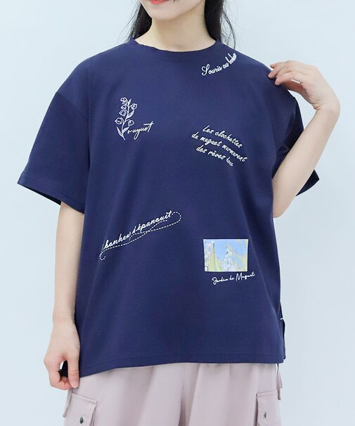 吸水速乾ランダム鈴蘭刺繍T