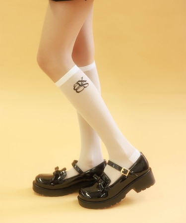 ロゴ入りシアーハイソックス