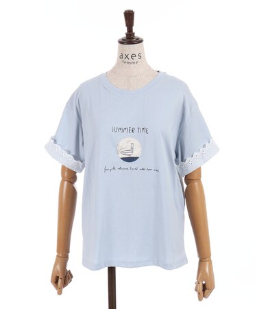 袖レースＴシャツ