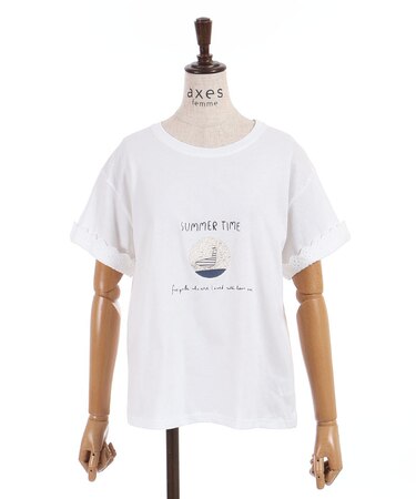 袖レースＴシャツ