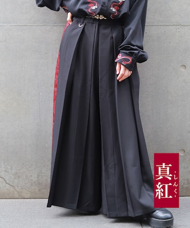ジャガード切替袴パンツ