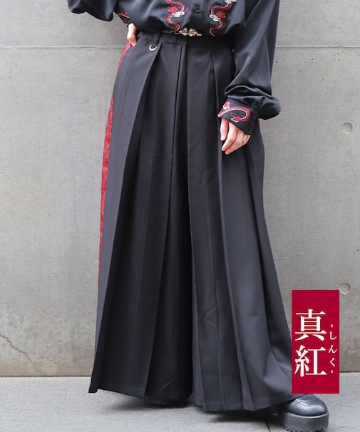 ジャガード切替袴パンツ