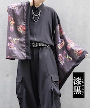 和ネオンプリント和袖シャツ