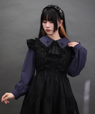 クロス刺繍ビッグ襟ＢＬ