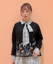 葉っぱ刺繍長袖プルオーバー