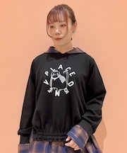 猫プリントパール付長袖ＰＯ