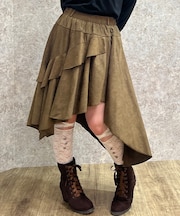 スエード風イレヘムスカート