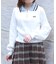 レース×バイカラーニットポロ