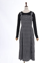 チェックワンピース×トップスセット