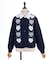 ハートアーガイル襟付きニット