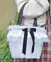 かご型フリルファーバッグ