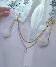 雪薔薇モチーフ襟クリップ
