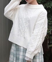編み上げモールヤーンニット