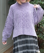 編み上げモールヤーンニット