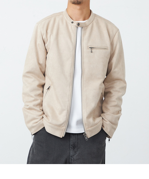 未使用 定価7.7万 レクト フェイクスウェードジャケット ブラック 韓国 フェイクスウェードサイドレースデザイントラックジャケット（ブルゾン