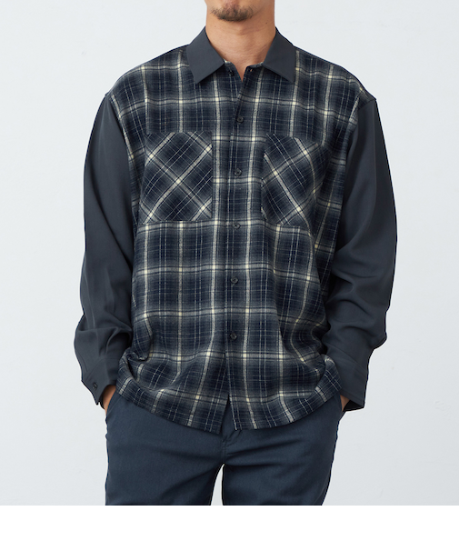 切り替えし長袖ビッグシャツ【長袖】