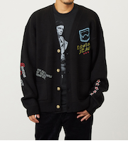 プリントニットカーディガン