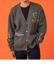 プリントニットカーディガン