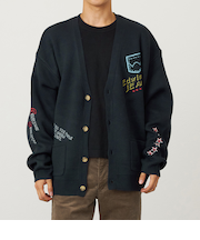 プリントニットカーディガン