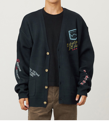 プリントニットカーディガン