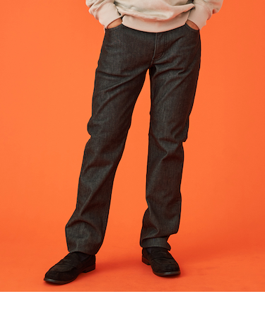 【暖】ストレートデニムパンツ 防風