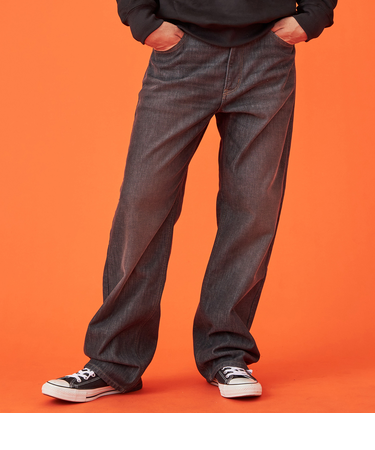 【暖】ワイドデニムパンツ 防風