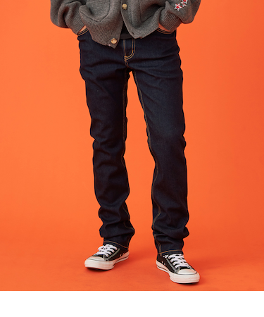 【暖】タイトストレートデニムパンツ