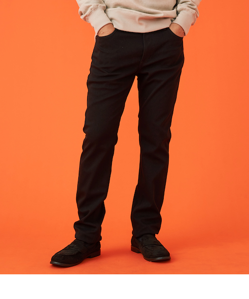 【暖】タイトストレートデニムパンツ