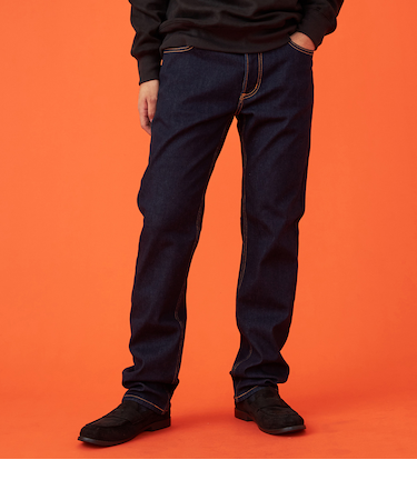 【暖】ストレートデニムパンツ