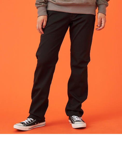 【暖】ストレートデニムパンツ