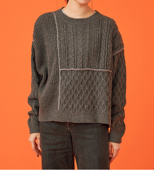 ミックスケーブルニット