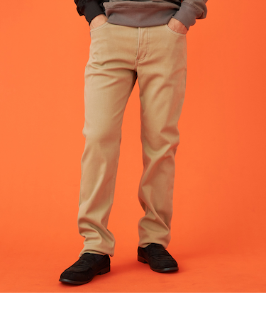 【暖】ストレートデニムパンツ