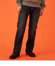 【暖】ストレートデニムパンツ