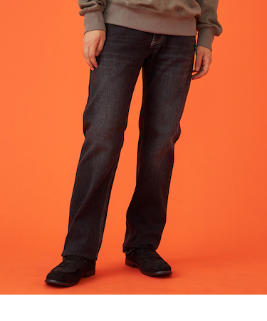 【暖】ストレートデニムパンツ