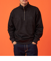 ハーフジップスウェット