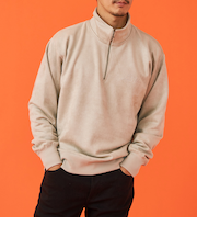 ハーフジップスウェット