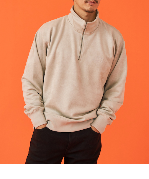 ハーフジップスウェット