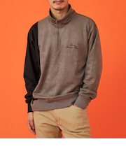 ハーフジップスウェット