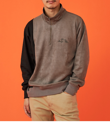 ハーフジップスウェット